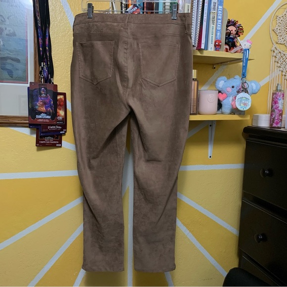 NYDJ Alina Split Hem Faux Suede Ankle Skinny Pants Size 10 - Picture 7 of 10